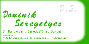 dominik seregelyes business card